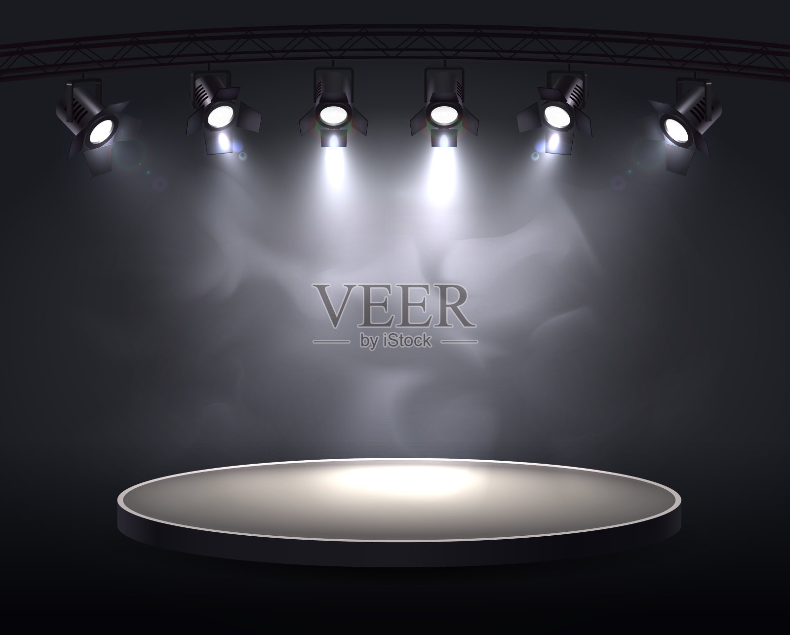 烟雾聚光灯现实的构图插画图片素材