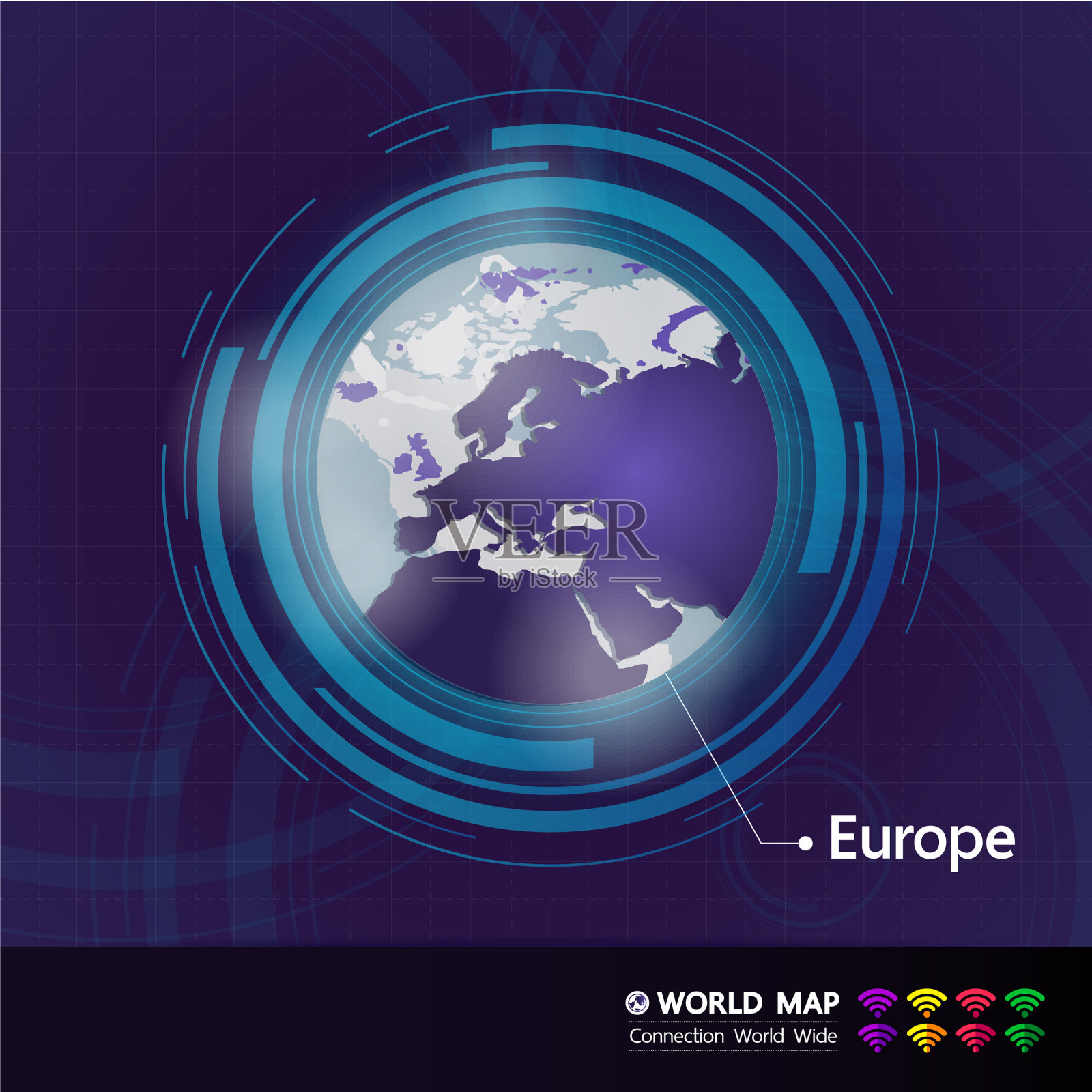 大世界地图图形元素插画图片素材