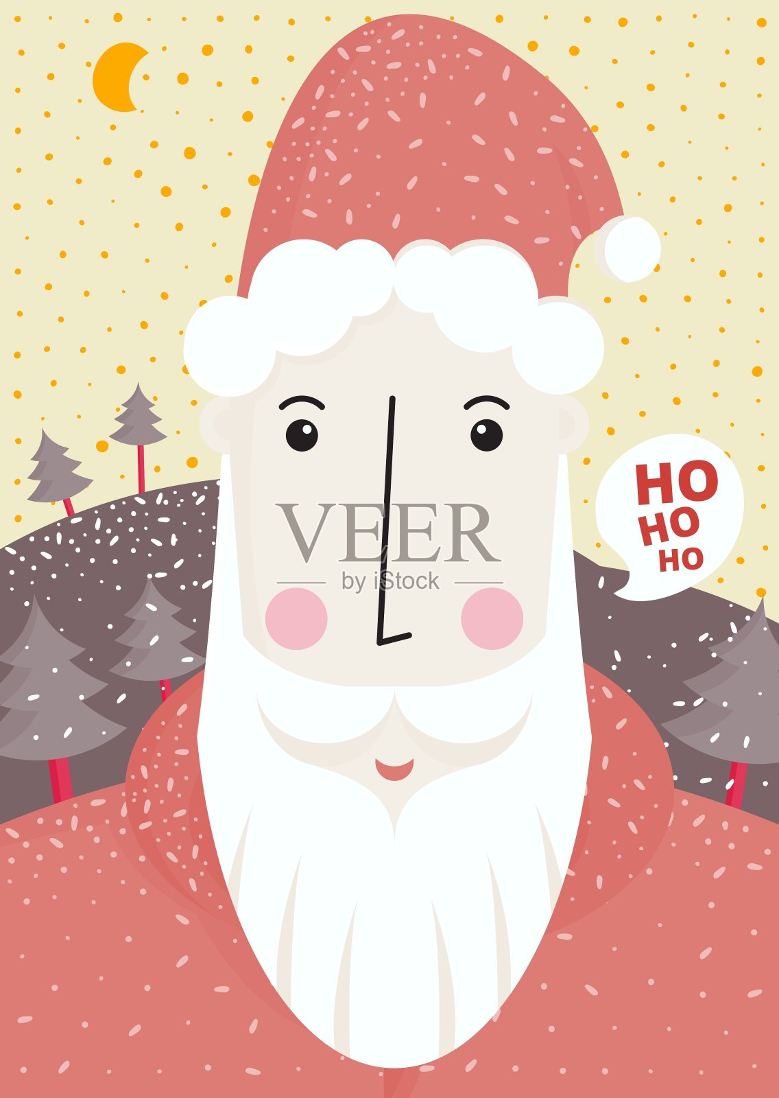 可爱的圣诞老人插画图片素材