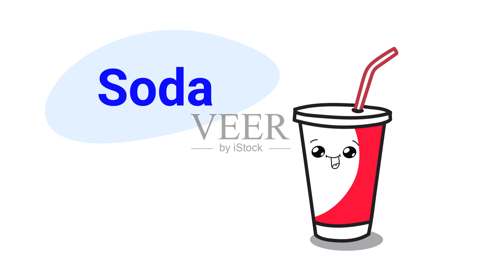 可爱杯汽水卡通人物与设计元素图片