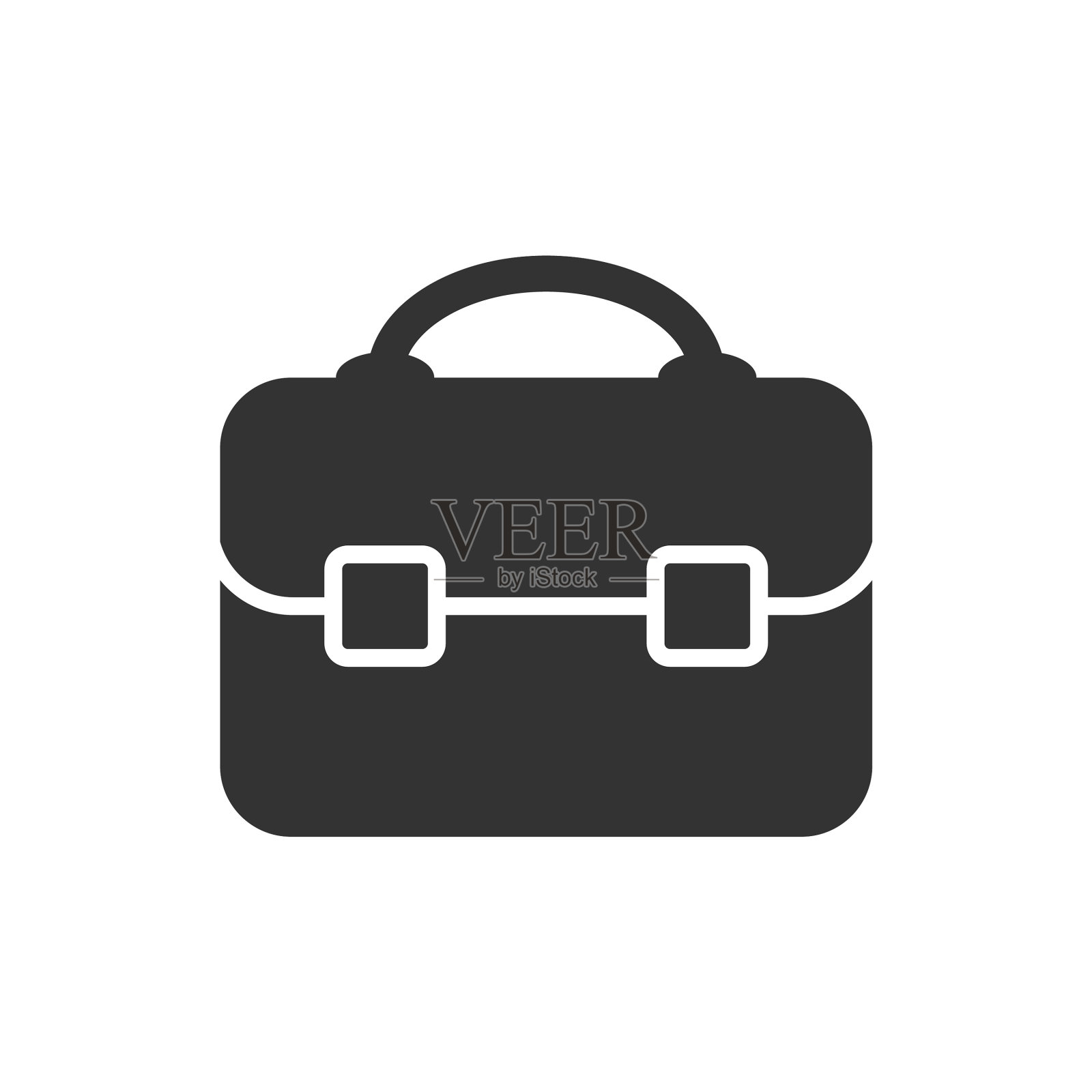 公文包标志图标在平底风格的手提箱上图标素材