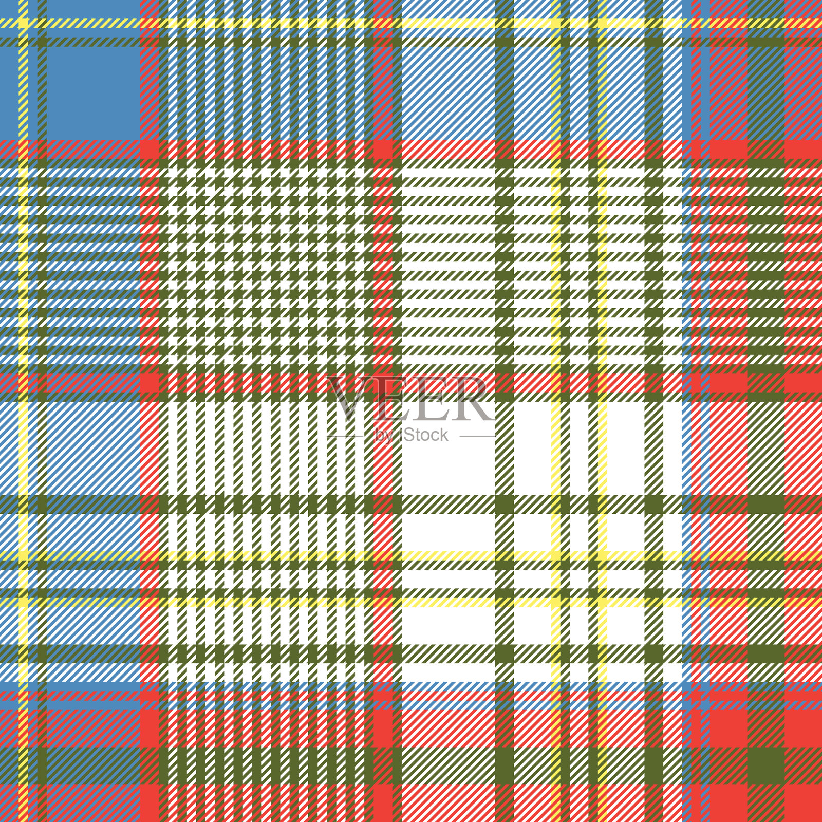 彩色格子衬衫斜纹无缝织物插画图片素材