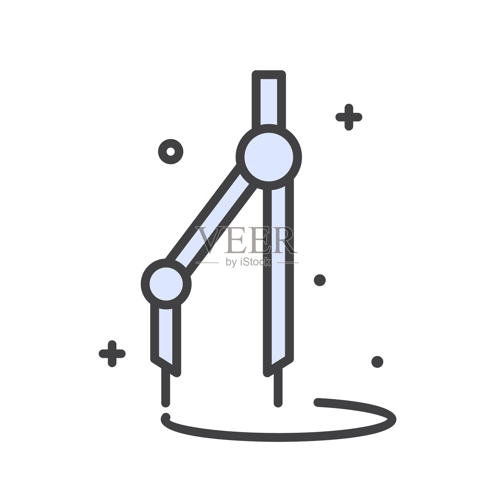 设计师工具线图标在白色背景上设计元素图片