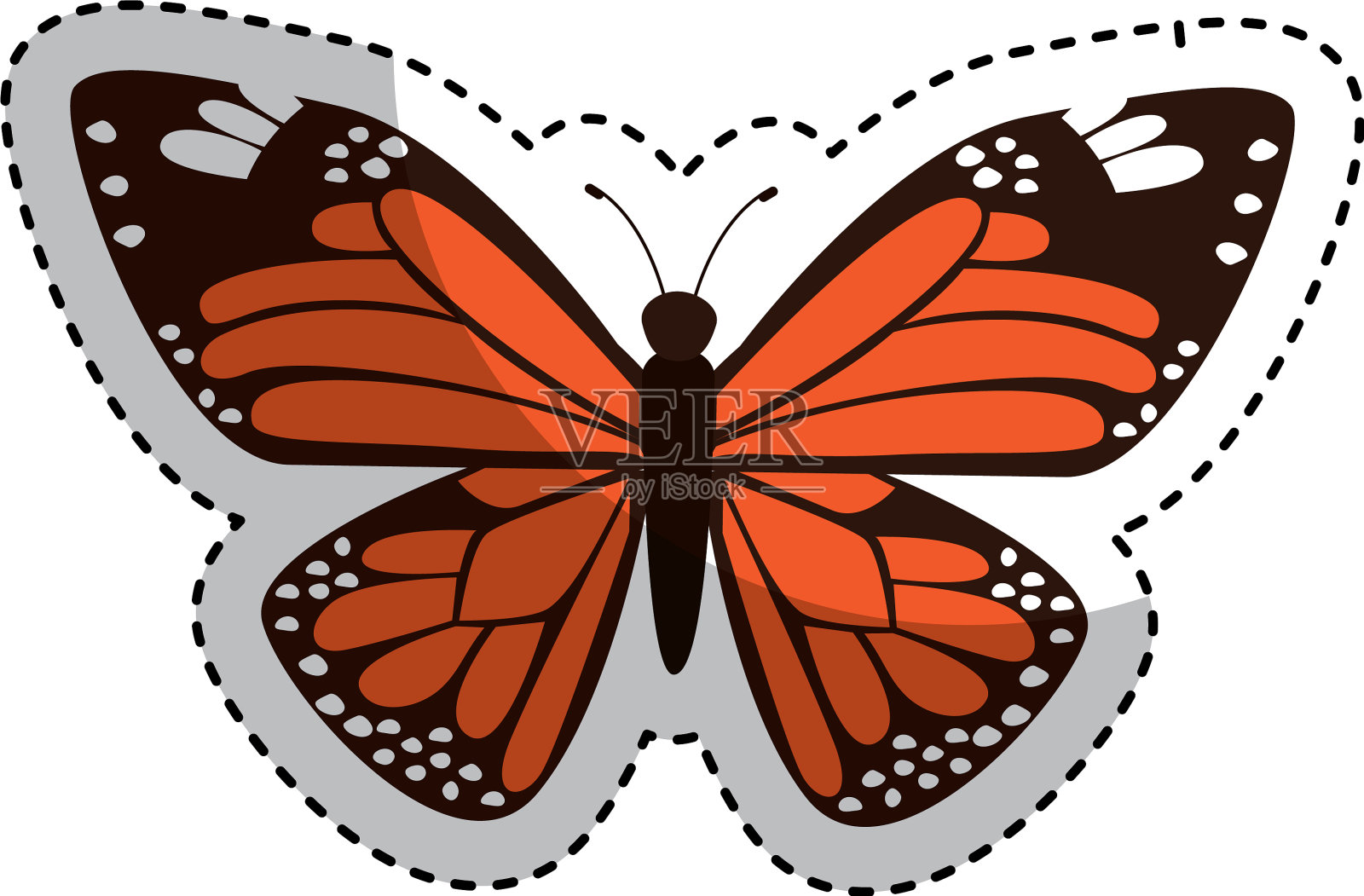 可爱的蝴蝶孤立图标设计元素图片