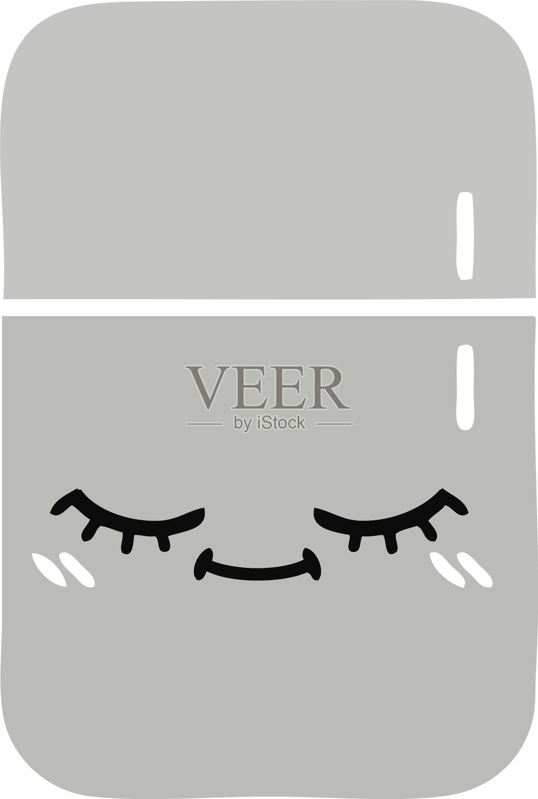 单色复古卡通冰箱冰柜设计元素图片