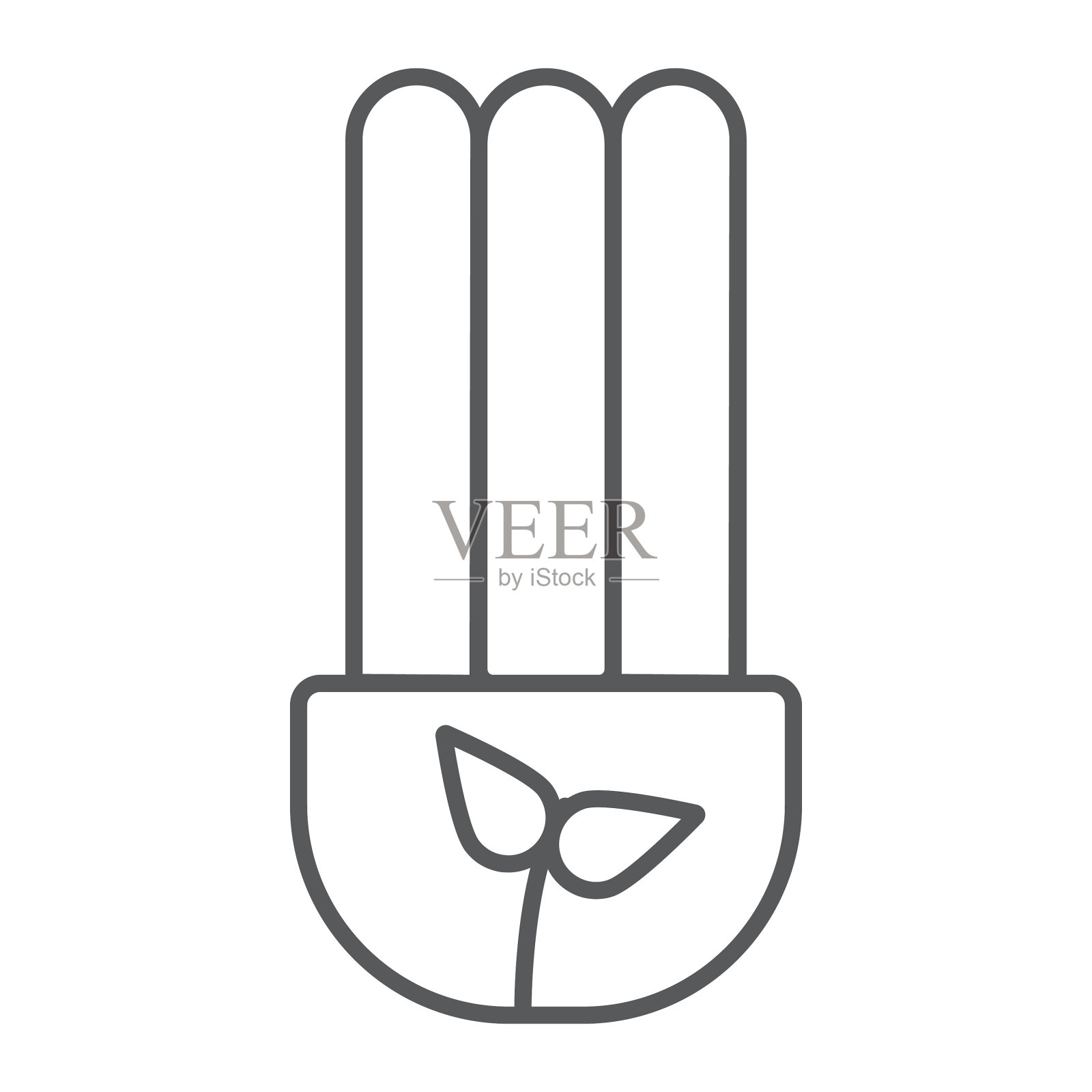 生态灯细线象征生态和动力灯图标素材