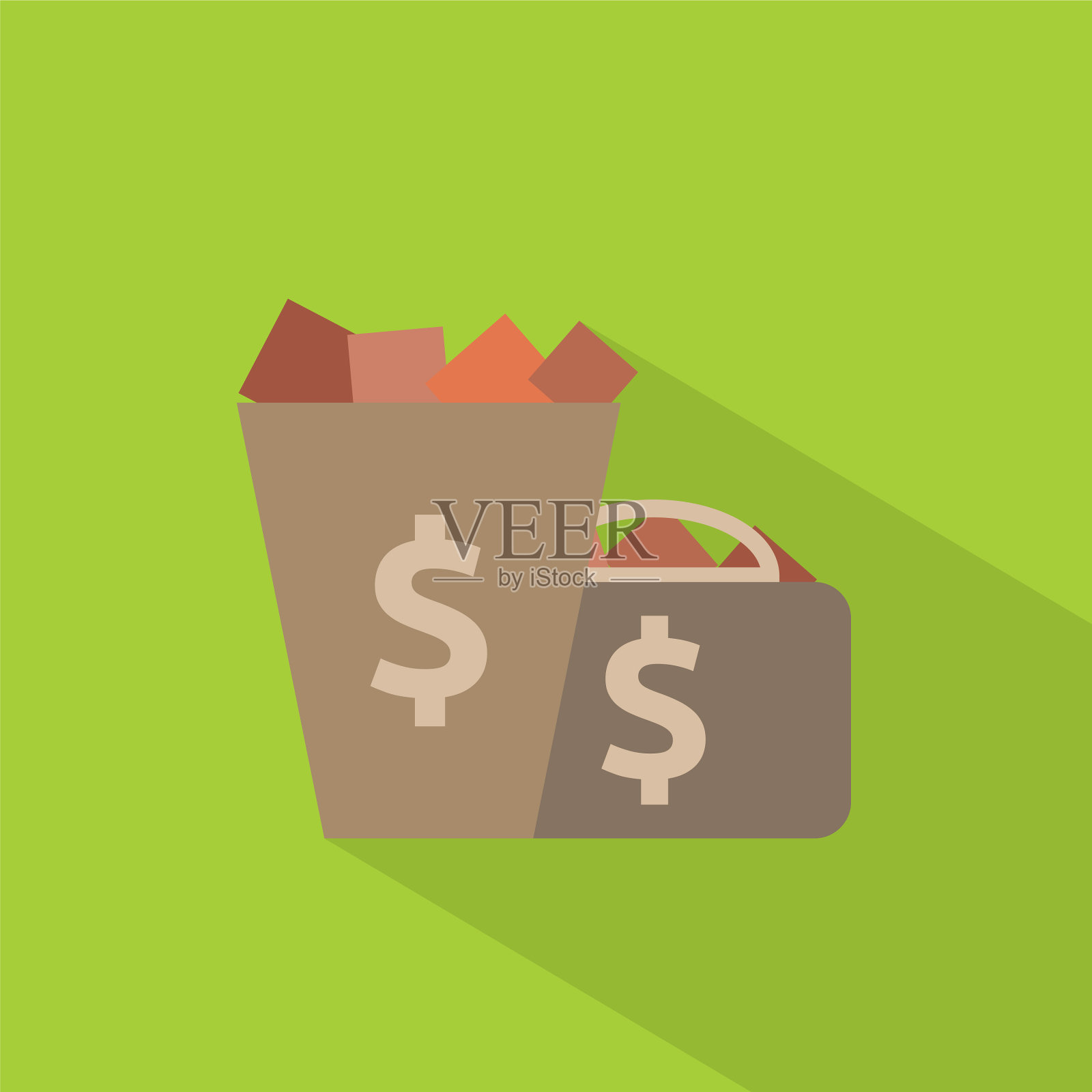 购物图标集伟大的平面图标与风格图标素材