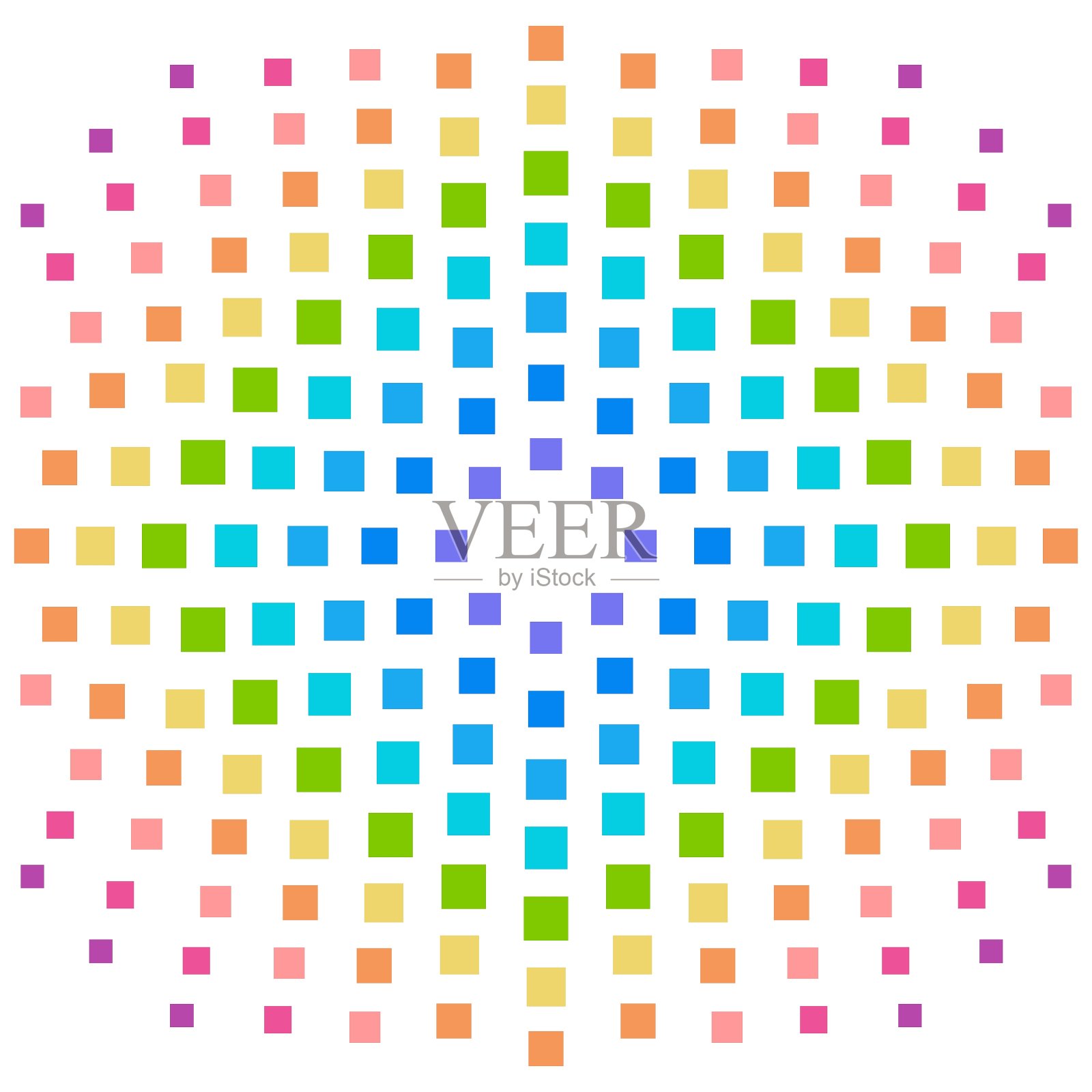 彩虹元素背景中有很多方块插画图片素材