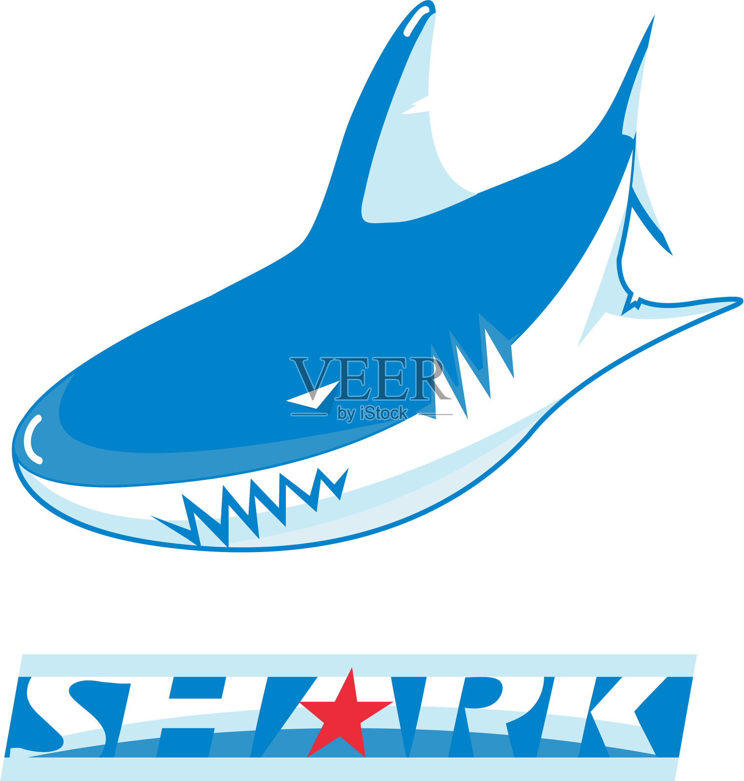 俱乐部或曲棍球运动队的鲨鱼标志设计元素图片