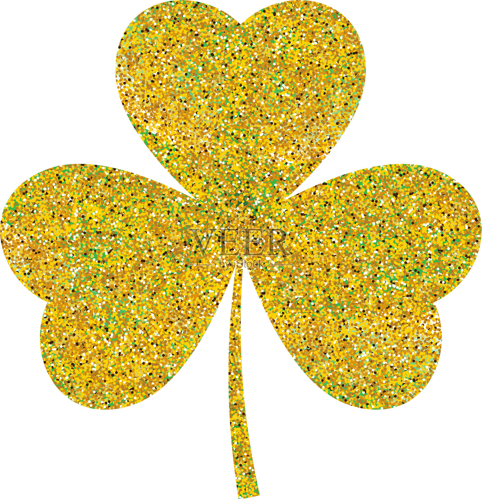 绿三叶草离开圣帕特里克节设计元素图片