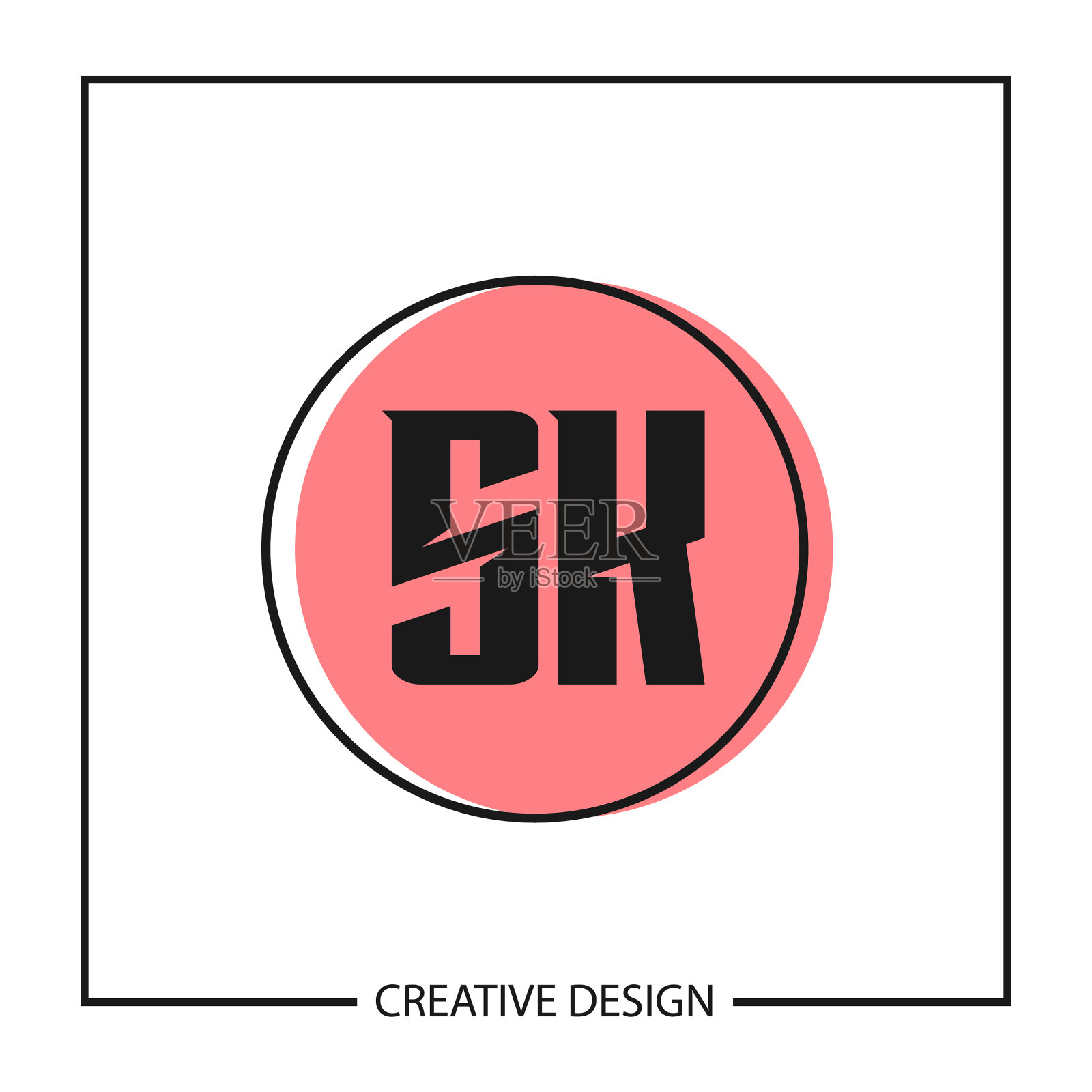 首字母sk标志模板设计插画图片素材