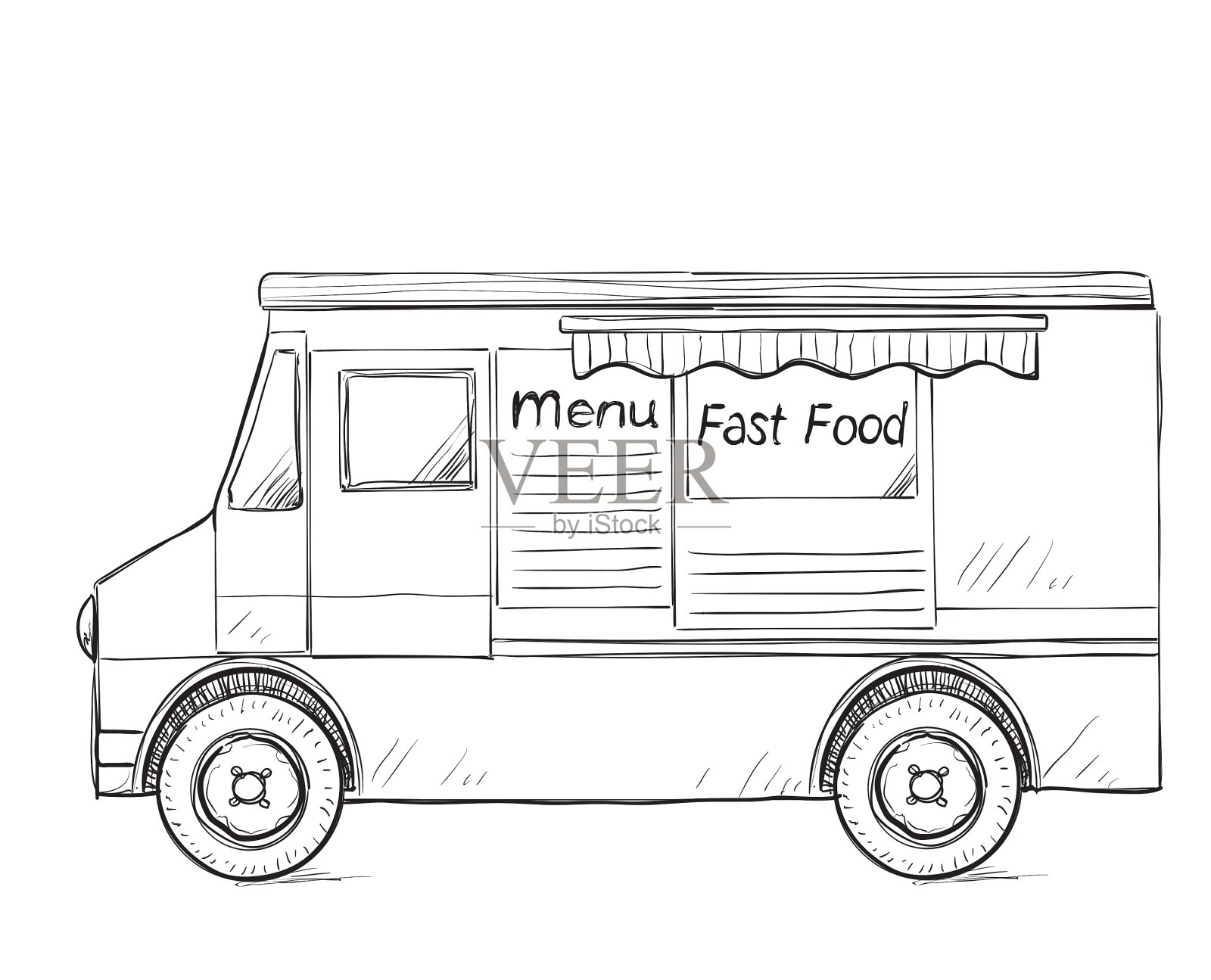 手拉餐车设计元素图片