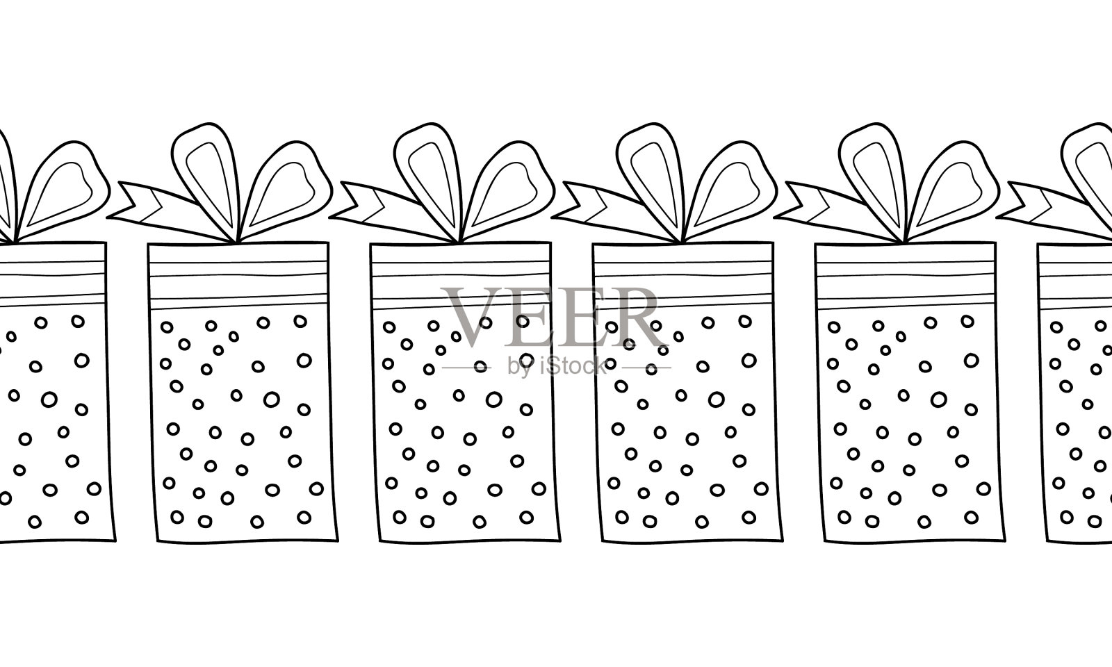 装饰礼品盒黑色和白色设计元素图片