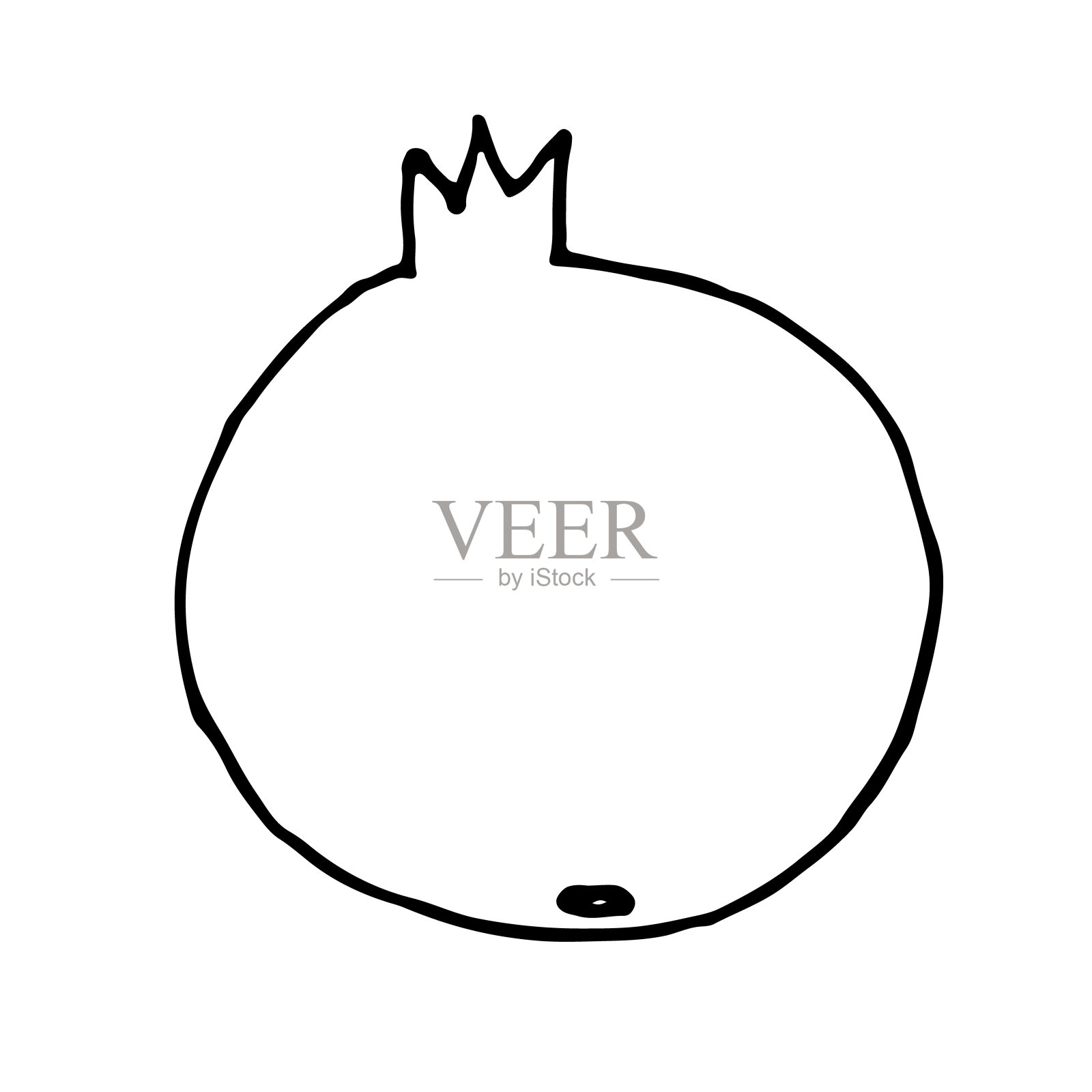 矢量手绘石榴孤立的模板图标插画图片素材