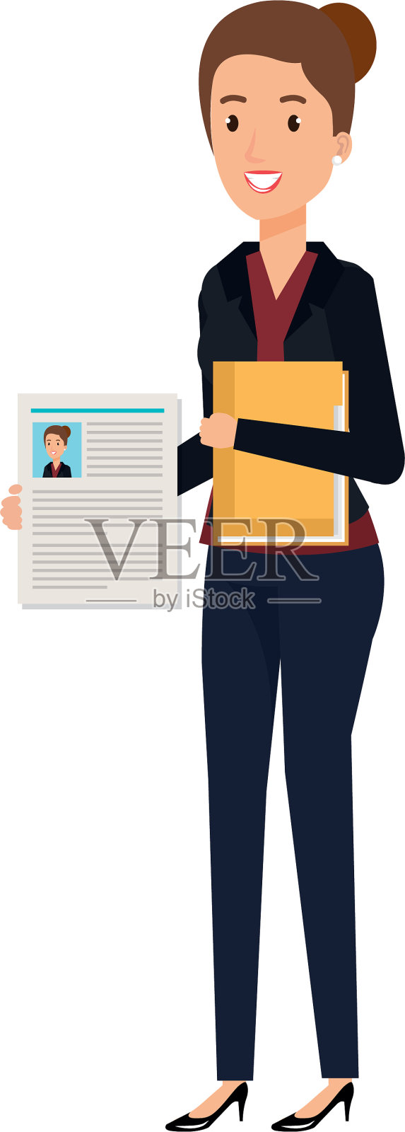 有课程头像的女商人设计元素图片