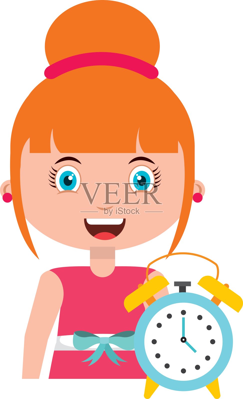 女孩性格的学生与供给学校设计元素图片