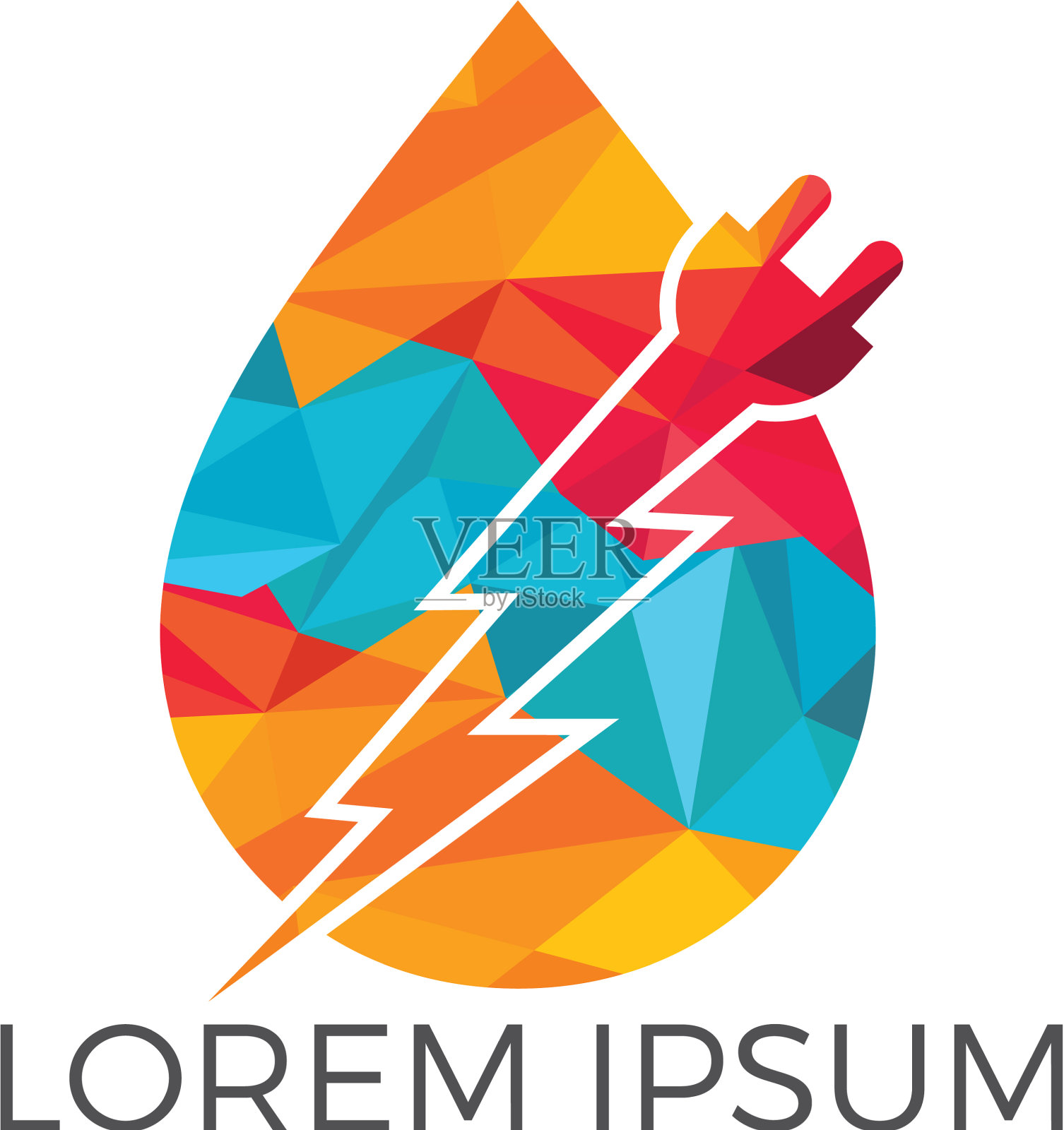 水雷标志设计插画图片素材