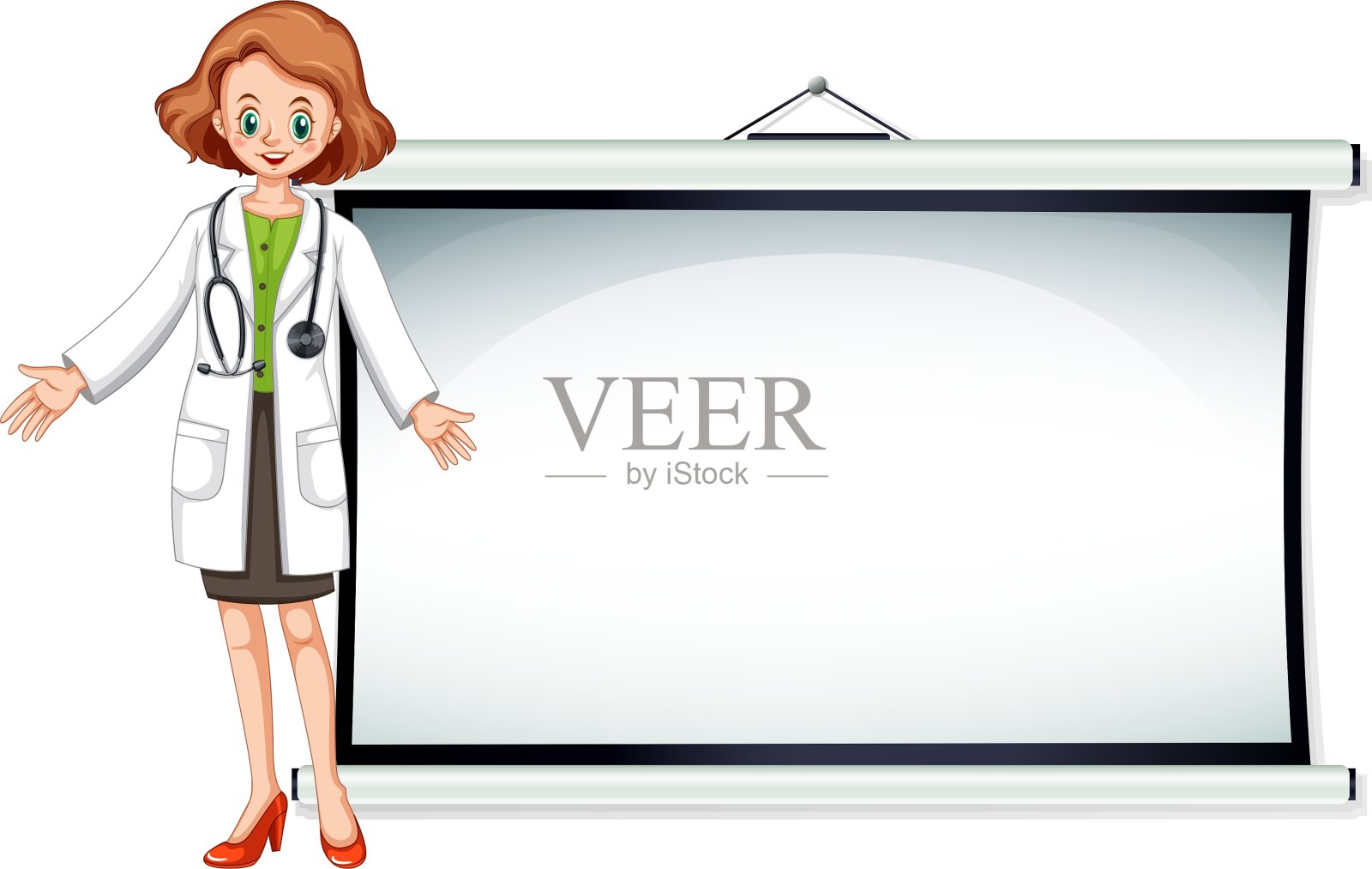 板模板与医生站立设计元素图片