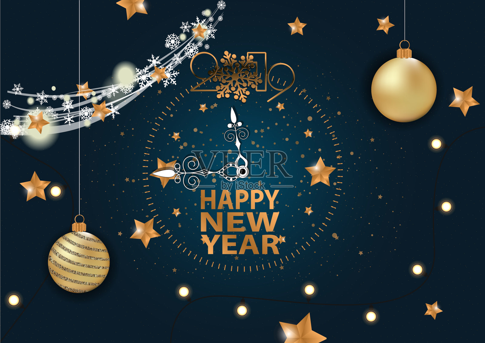 2019年新年贺卡，供您设计插画图片素材