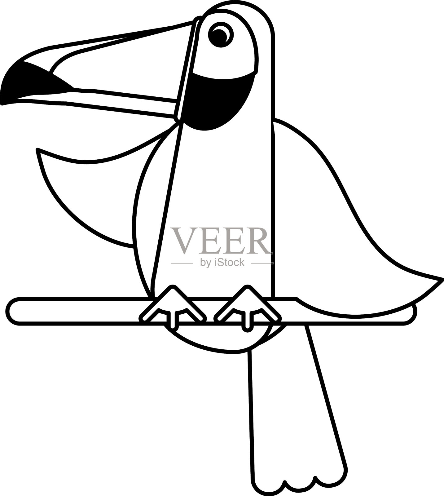 奇特的自然鸟插画图片素材