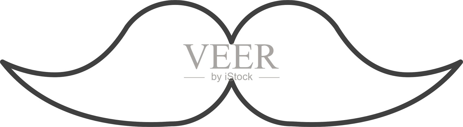 小胡子潮人风格孤立的图标设计元素图片