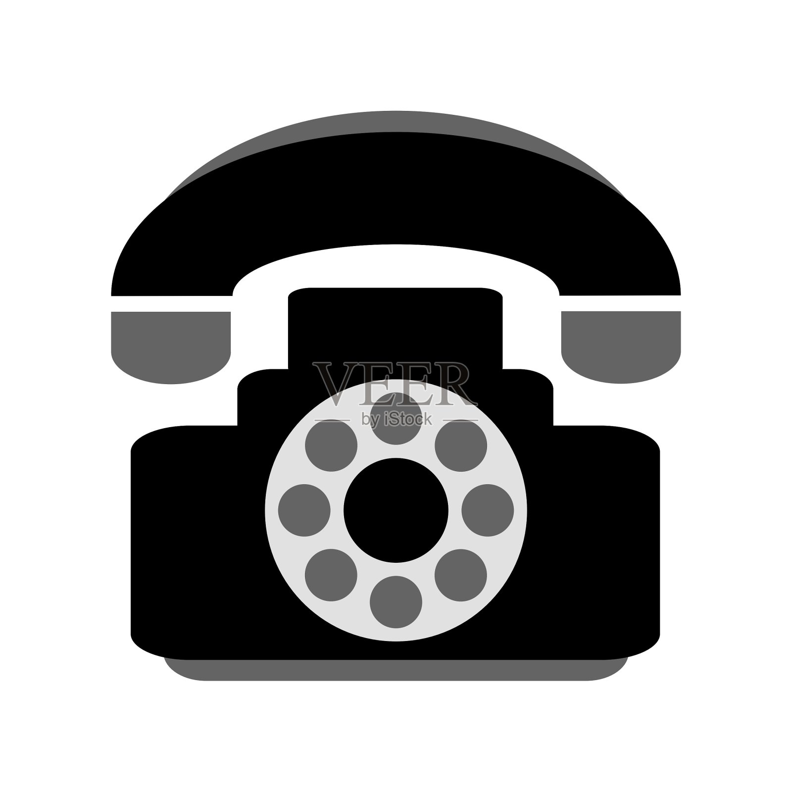 电话符号图标上的白色插画图片素材