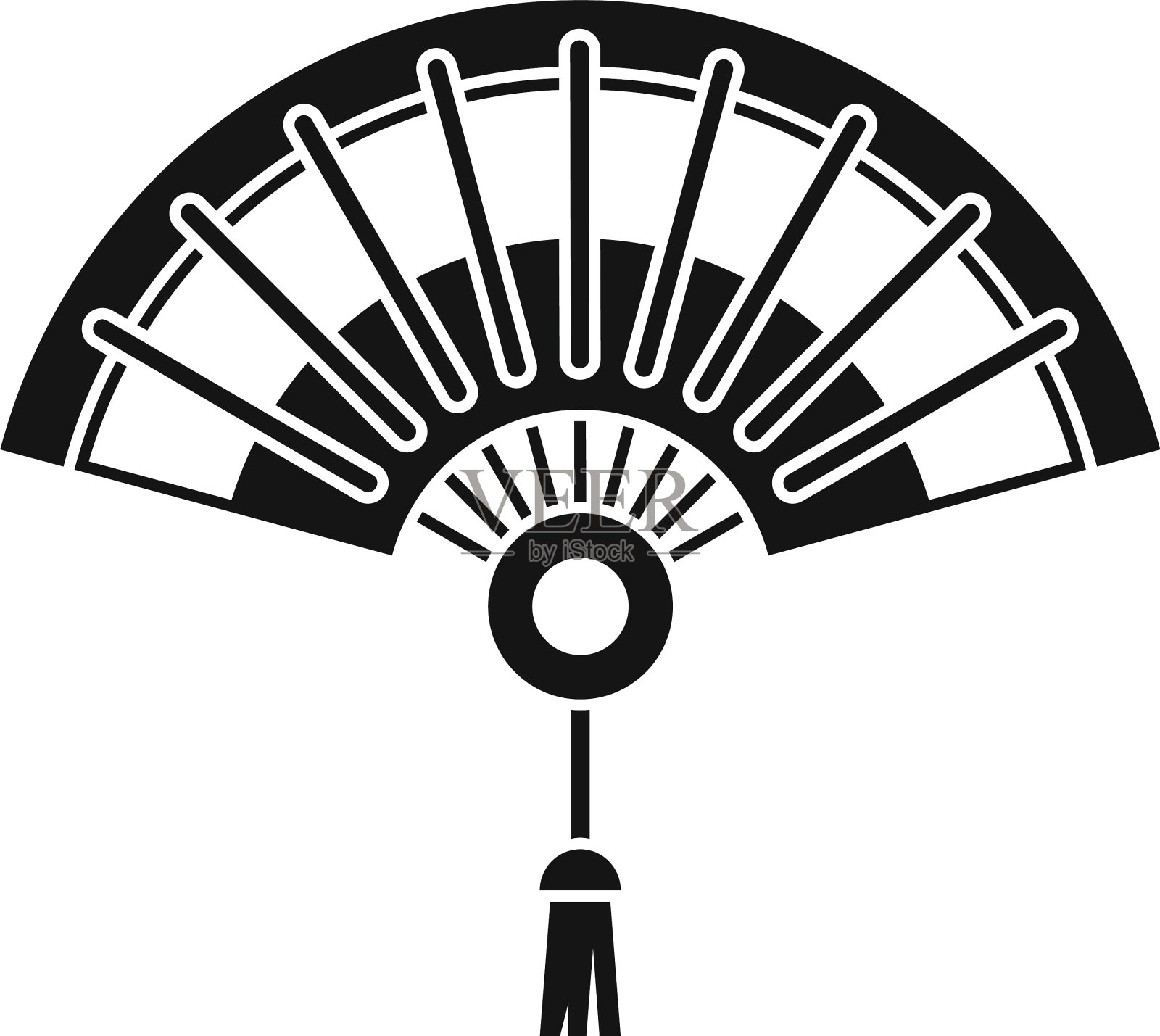 手持式风扇图标风格简单设计元素图片