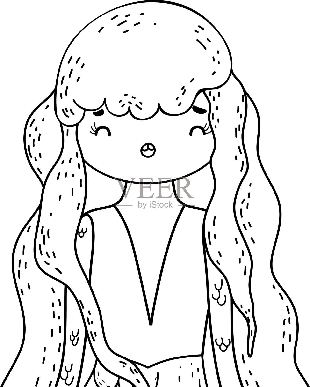 美丽的小女孩性格设计元素图片