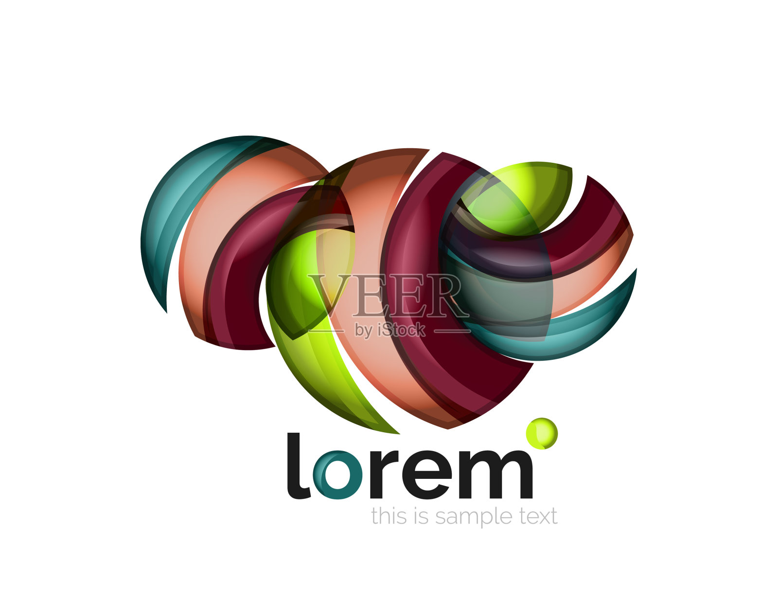 抽象的几何标志创建与重叠设计元素图片