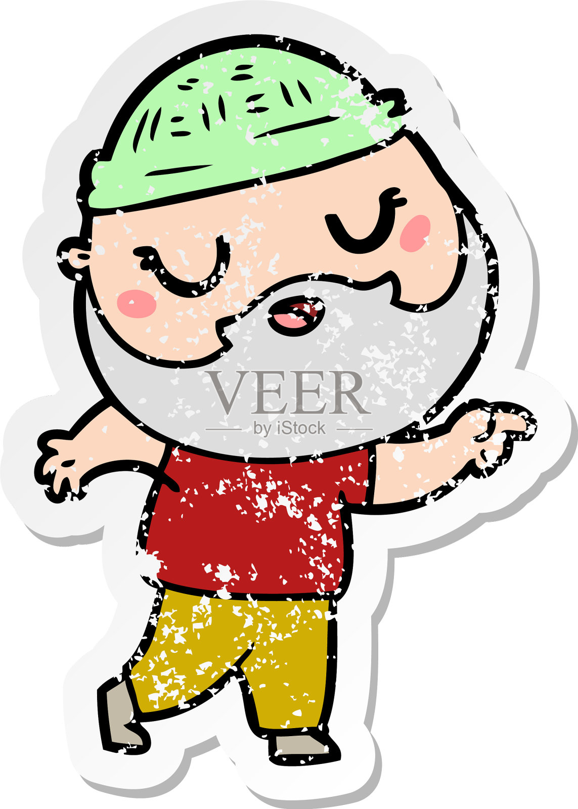 一个长着胡子的卡通人物设计元素图片