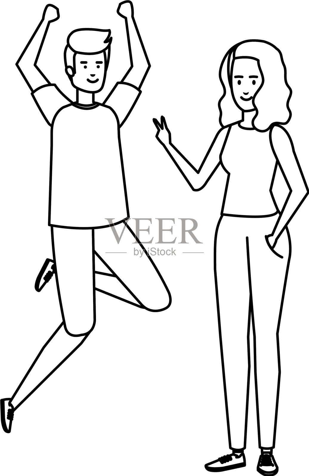 年轻夫妇庆祝阿凡达的角色设计元素图片