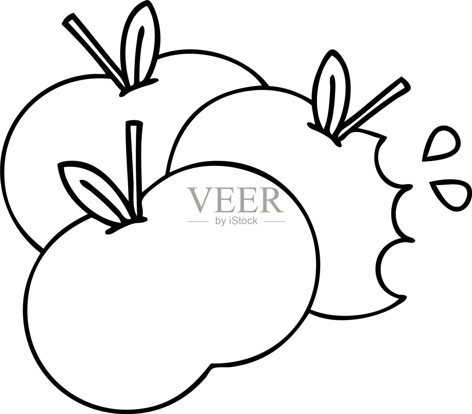 线画卡通多汁的苹果设计元素图片