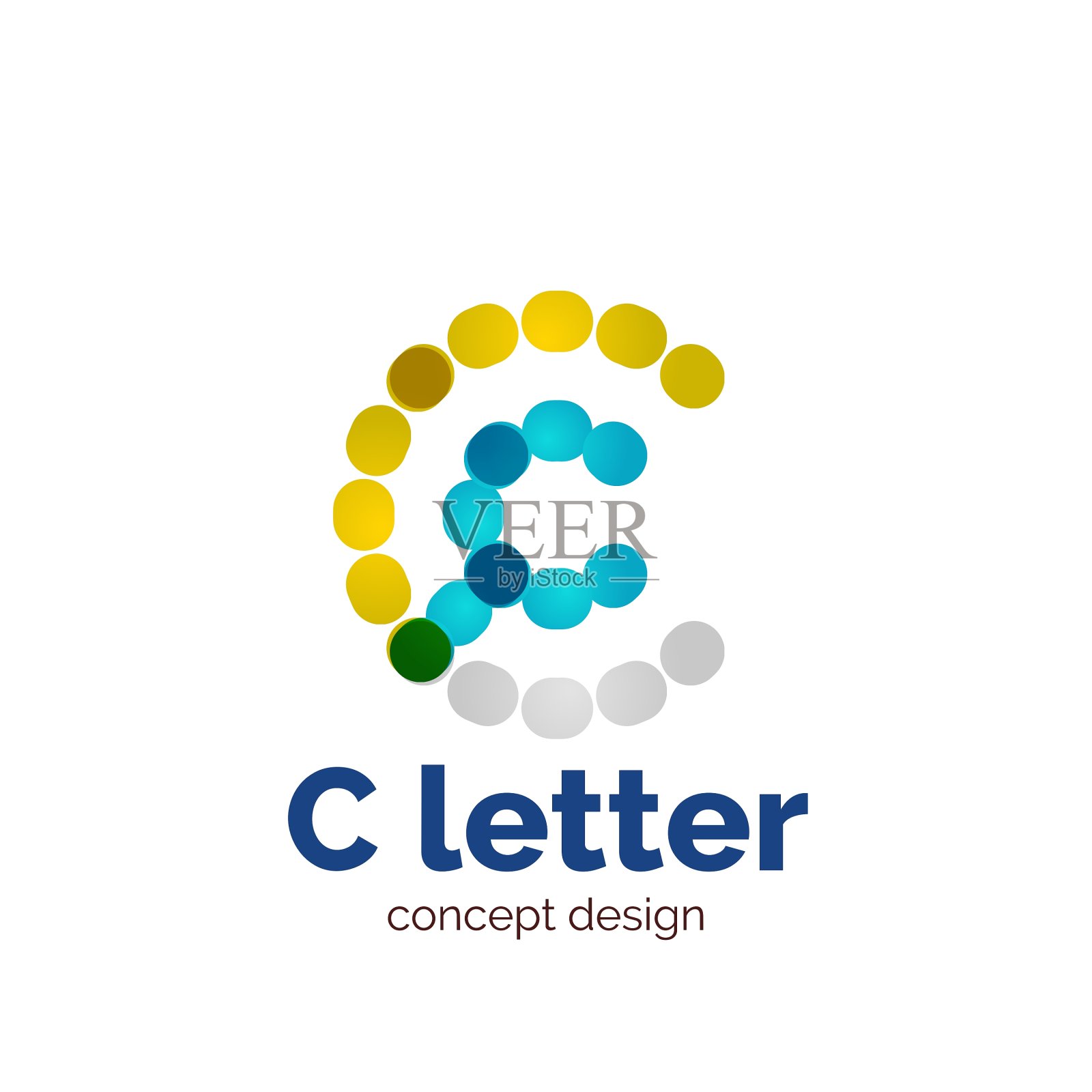 现代极简点字母概念图标素材