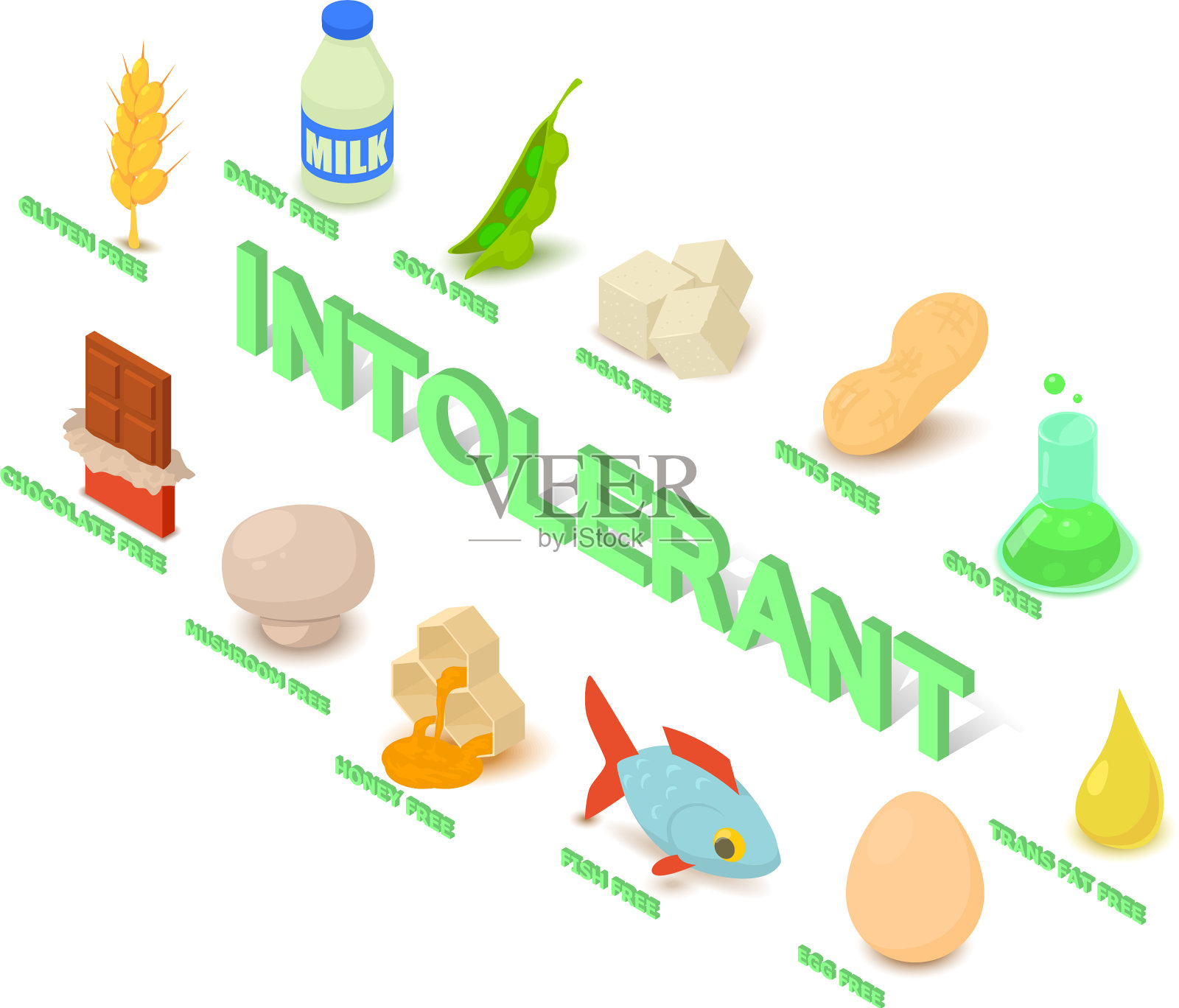 偏狭概念旗帜等距风格插画图片素材