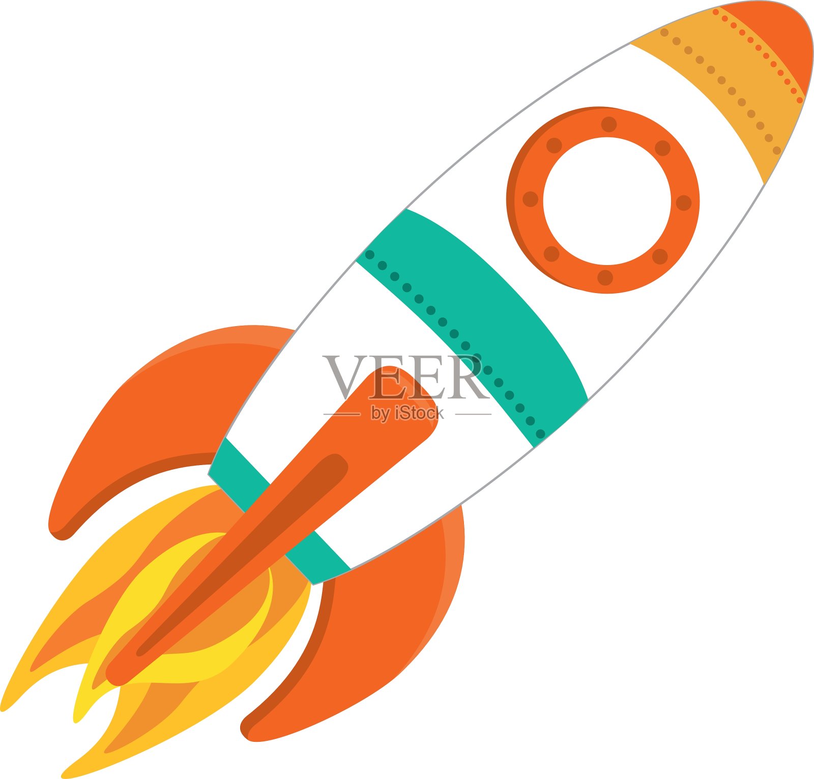 太空火箭运载工具图标插画图片素材