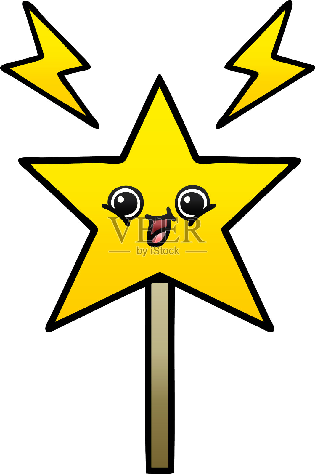 渐变阴影卡通魔术棒设计元素图片