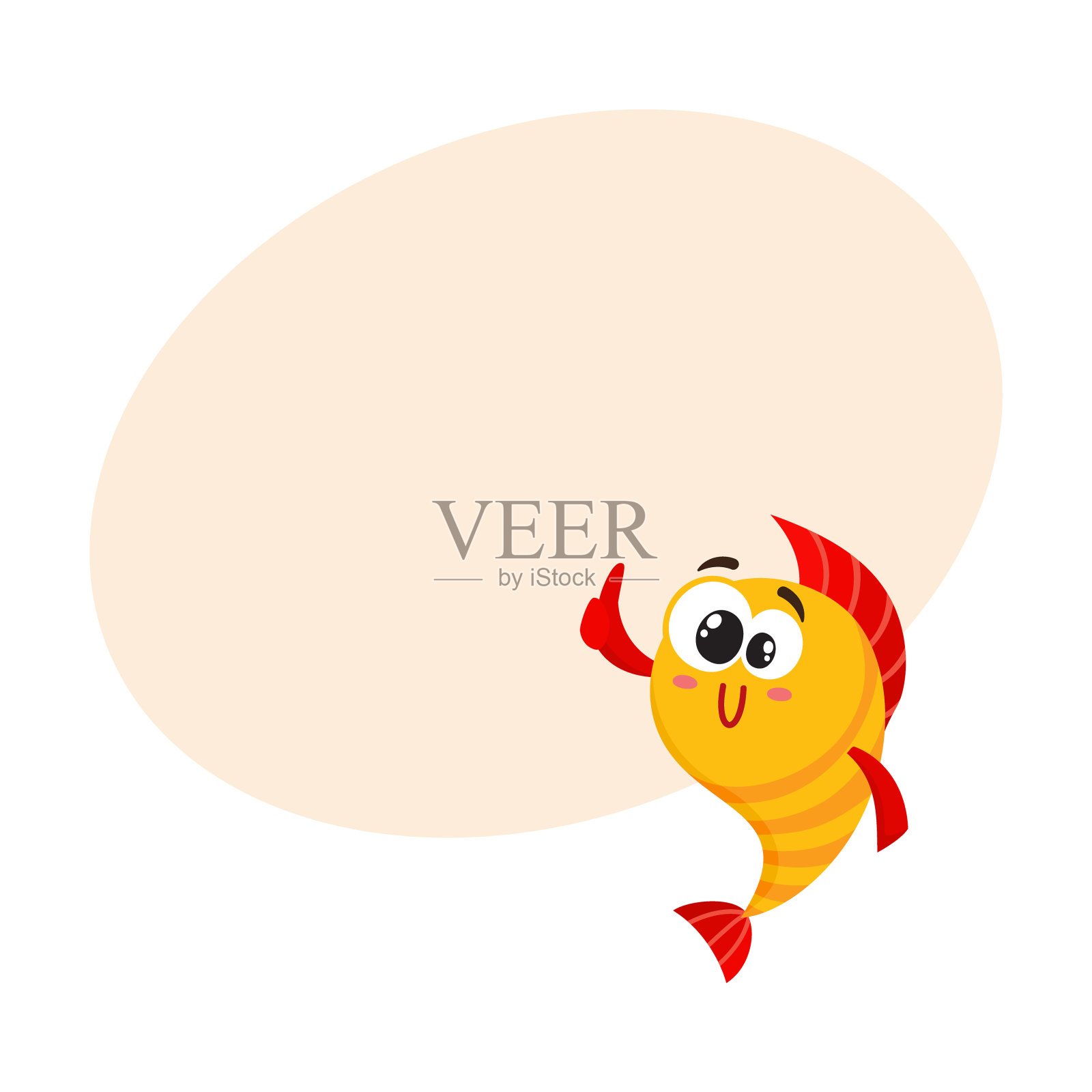 可爱有趣的金鱼人物设计元素图片