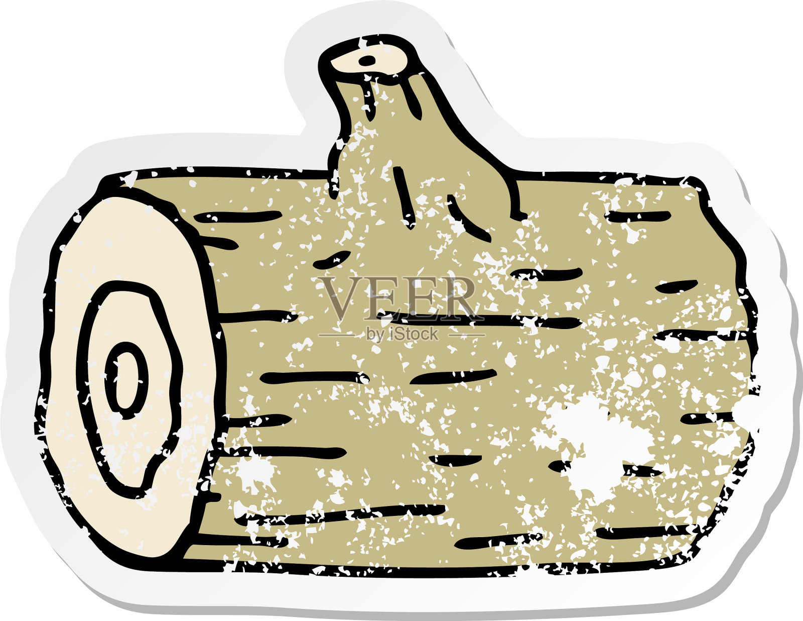 一个古怪的手绘卡通的旧贴纸设计元素图片