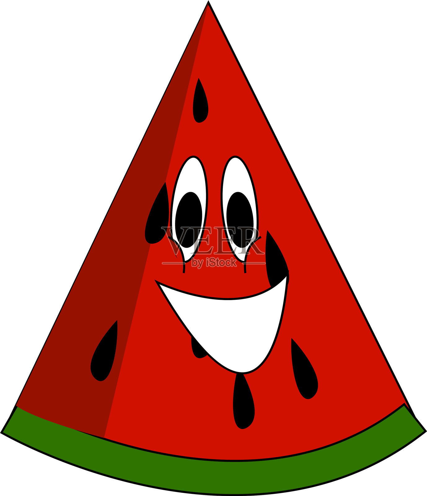 白色背景上的微笑西瓜图案设计元素图片