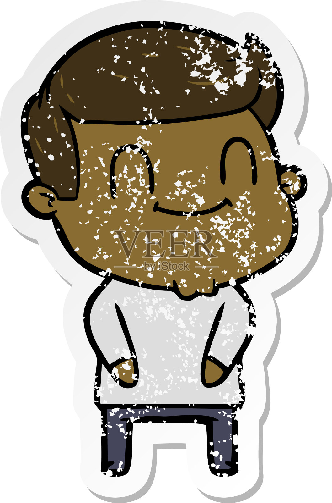 一个卡通快乐男人的苦恼贴纸设计元素图片