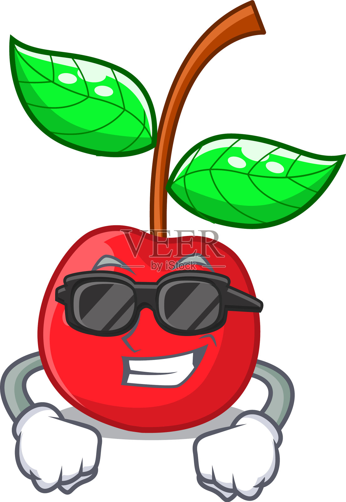 超级酷的水果，上面有樱桃木的特性设计元素图片