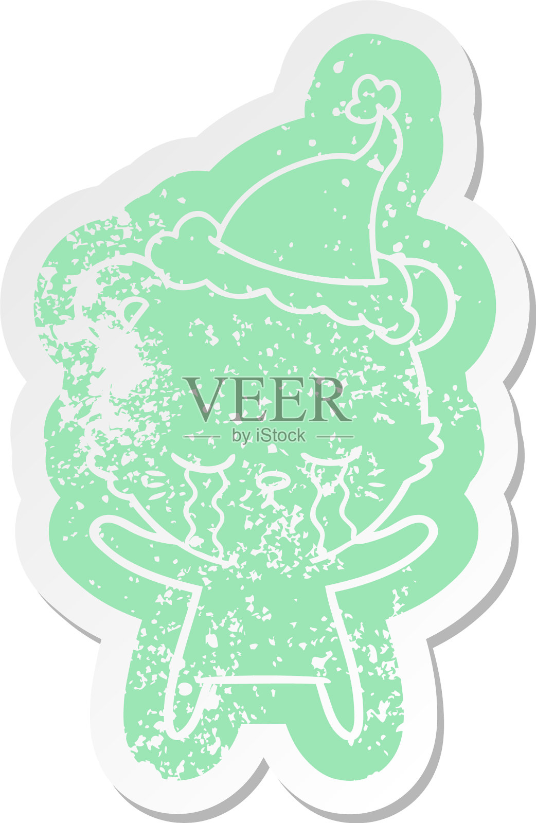 哭的卡通心疼贴纸北极熊设计元素图片