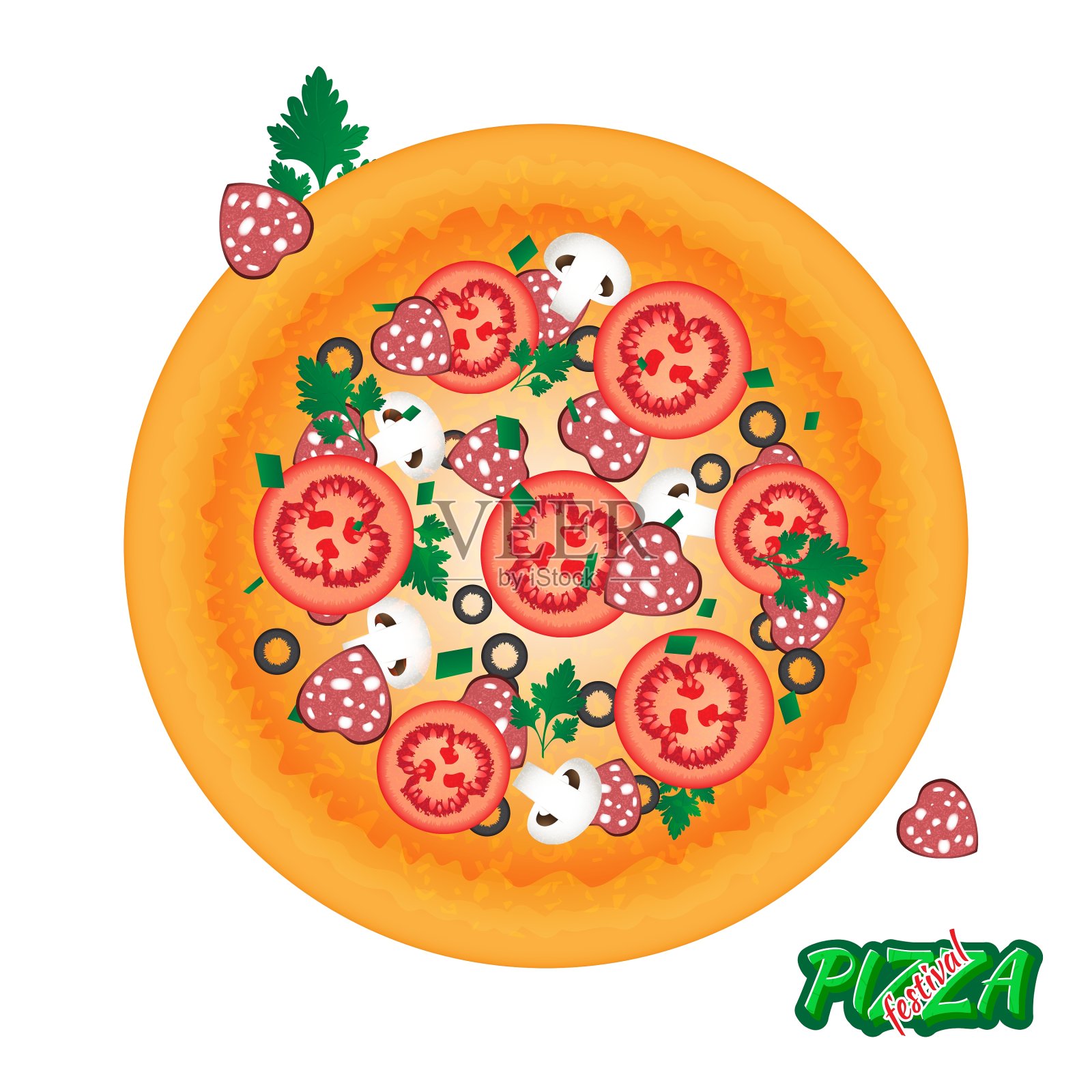 披萨节的标志设计元素图片