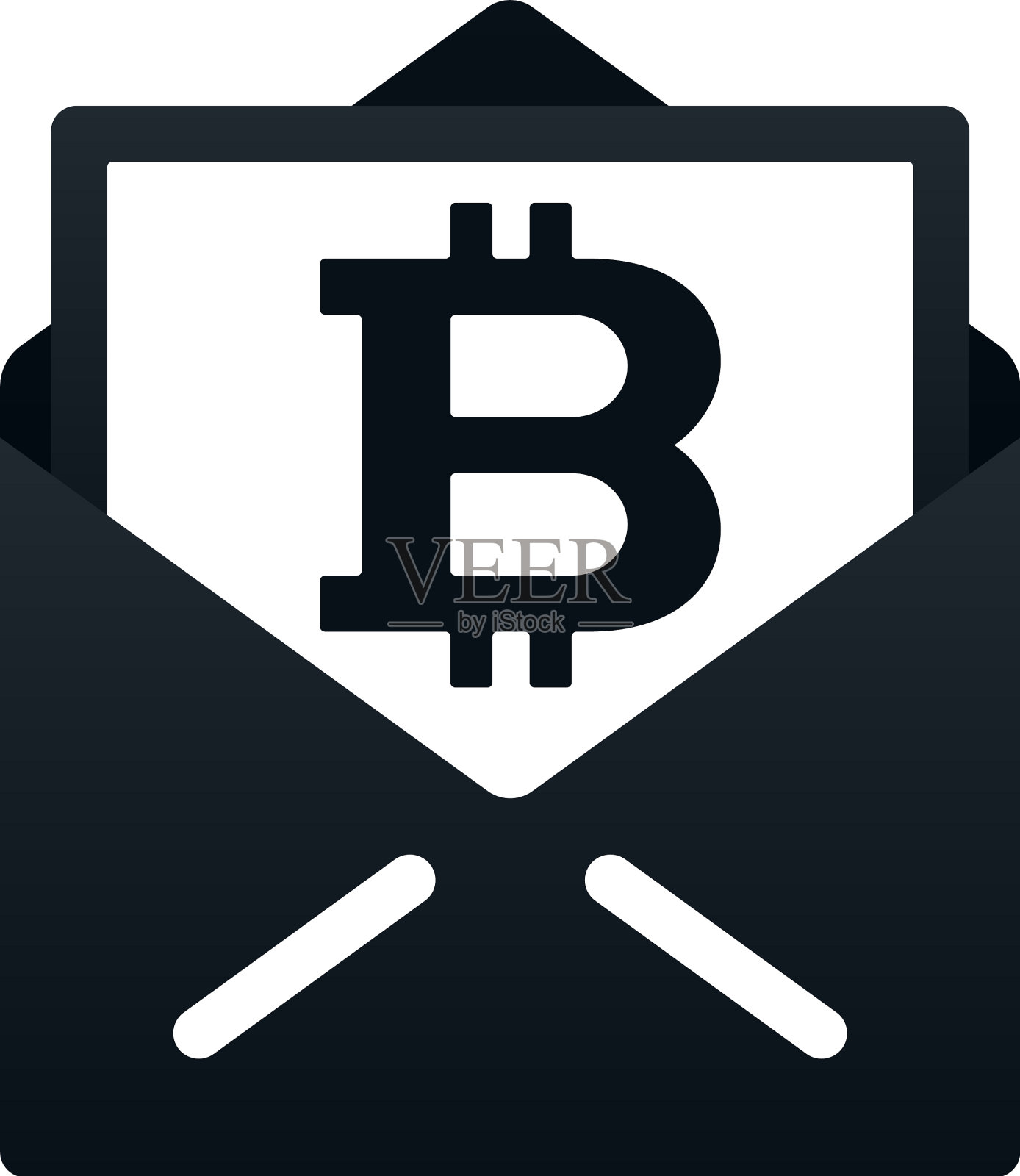 信封里装比特币的卡插画图片素材