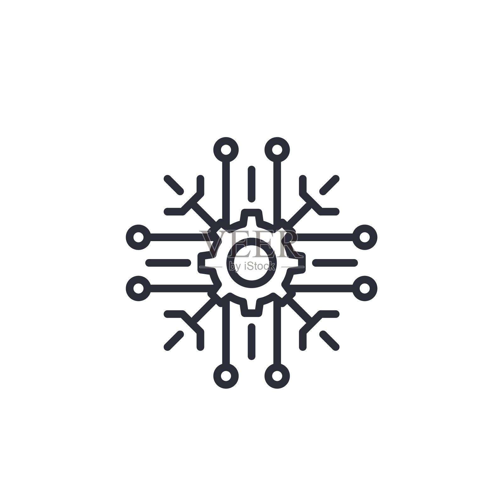 技术流程线图标技术概念图标素材