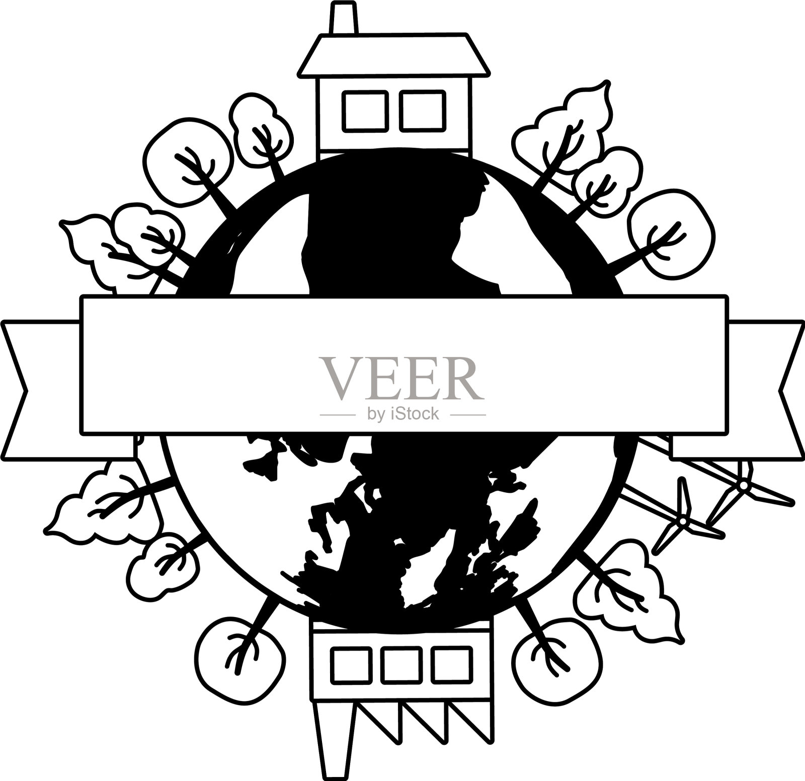 地球日卡图标素材