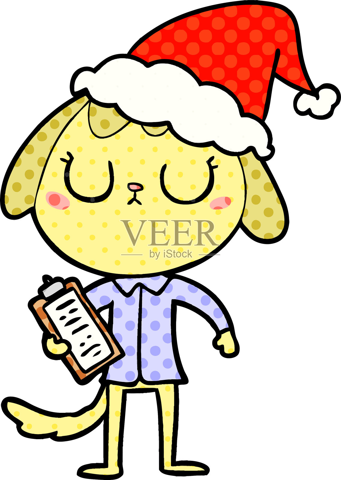 可爱的漫画风格的狗穿着办公室设计元素图片