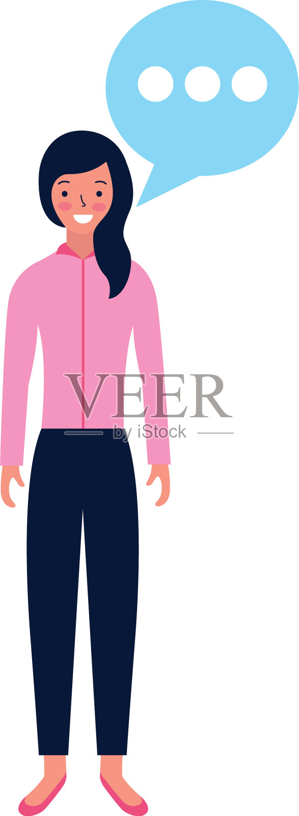 女人站着说话冒泡设计元素图片