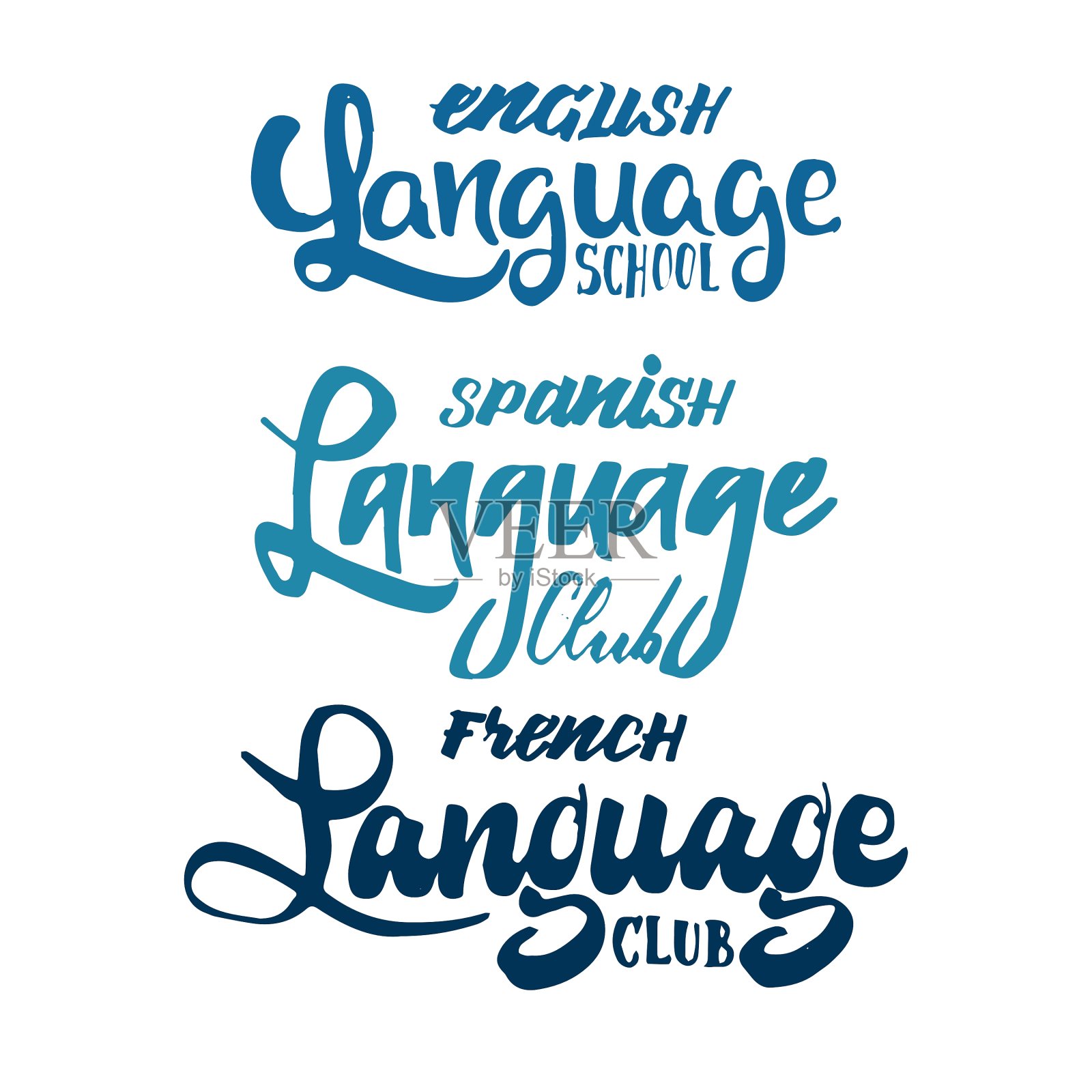 语言俱乐部徽章和标签元素为您设计元素图片