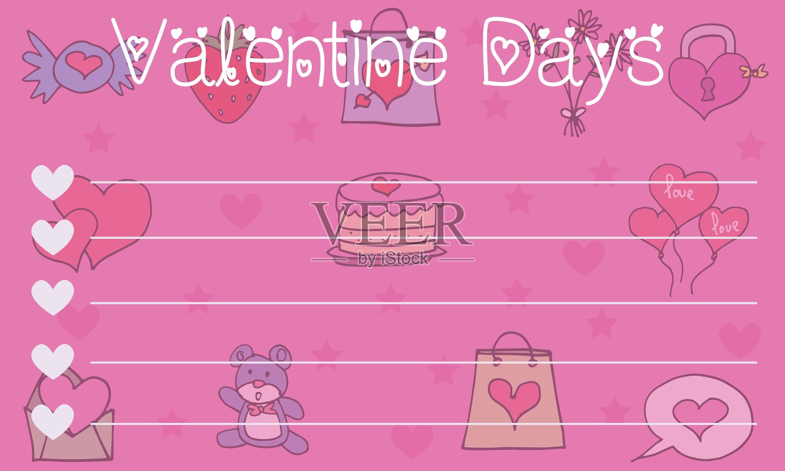 收集情人节贺卡插画图片素材